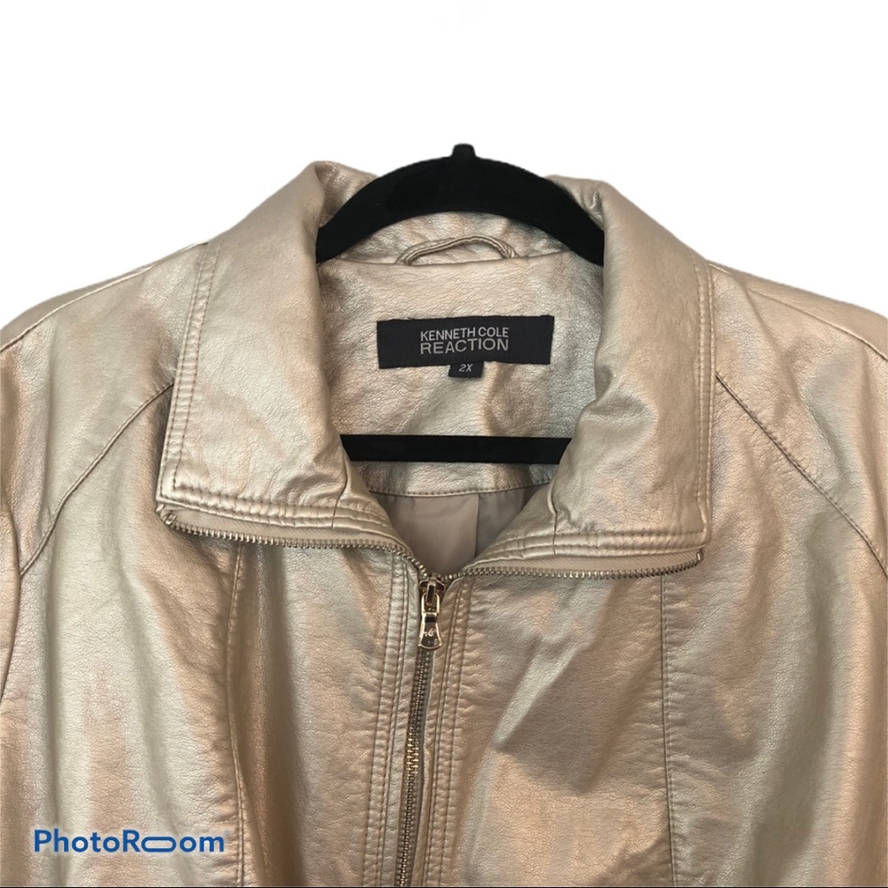 Kenneth Cole Reaction Gold Shiny Jacket (2X)
